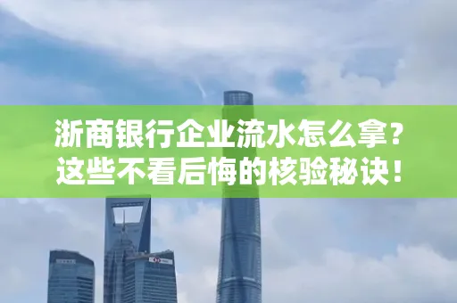 浙商银行企业流水怎么拿?这些不看后悔的核验秘诀!