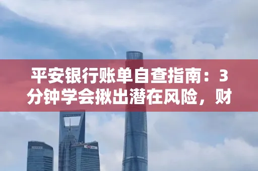 平安银行账单自查指南:3分钟学会揪出潜在风险,财迷必看
