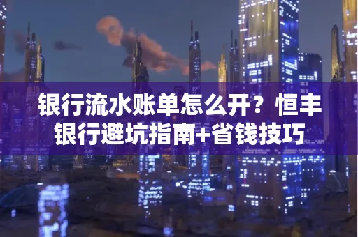 银行流水账单怎么开?恒丰银行避坑指南+省钱技巧