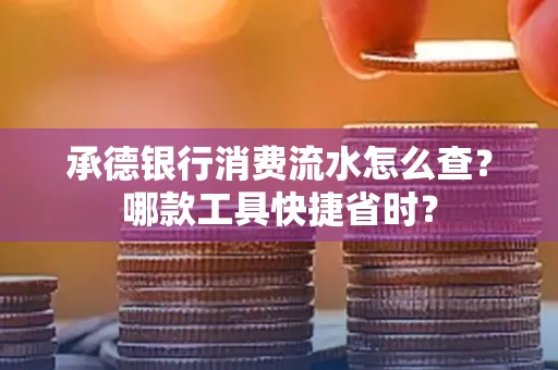 承德银行消费流水怎么查?哪款工具快捷省时?