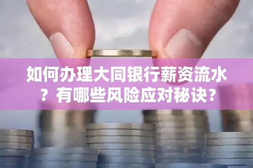如何办理大同银行薪资流水?有哪些风险应对秘诀?