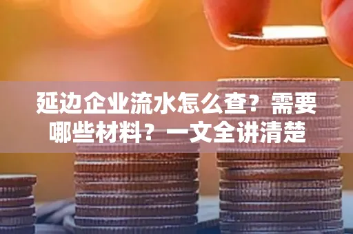 延边企业流水怎么查？需要哪些材料？一文全讲清楚