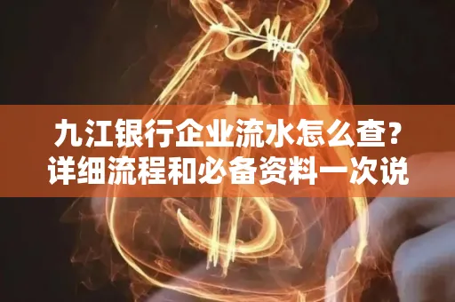九江银行企业流水怎么查?详细流程和必备资料一次说清