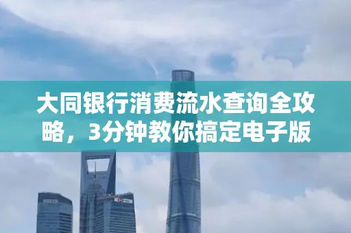 大同银行消费流水查询全攻略,3分钟教你搞定电子版打印