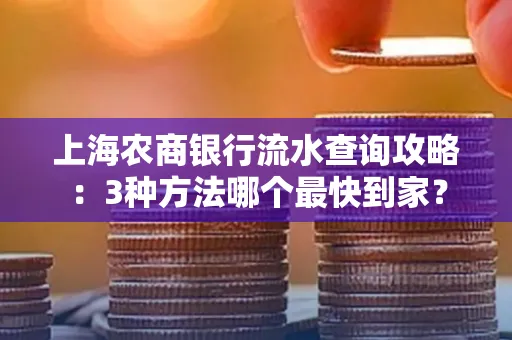 上海农商银行流水查询攻略:3种方法哪个最快到家?