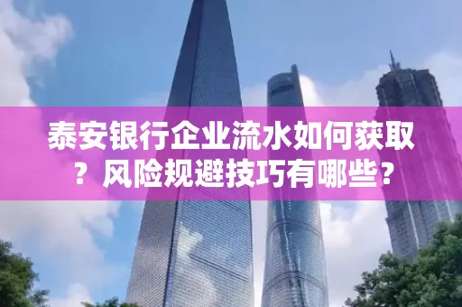 泰安银行企业流水如何获取?风险规避技巧有哪些?